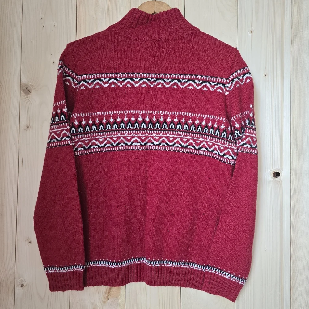 Northern Reflections Cardinal Acrylic Zip Up Sweater Red Womens Small NWT - Picture 9 of 13
